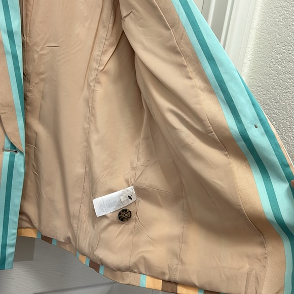 NWT Lascana One Button Front Blazer Striped Casual Pockets Womens Sz 10 - Picture 5 of 11